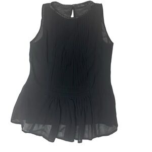 🖤 Zara Trafaluc Black Sleeveless Pleated Blouse - XS‎
